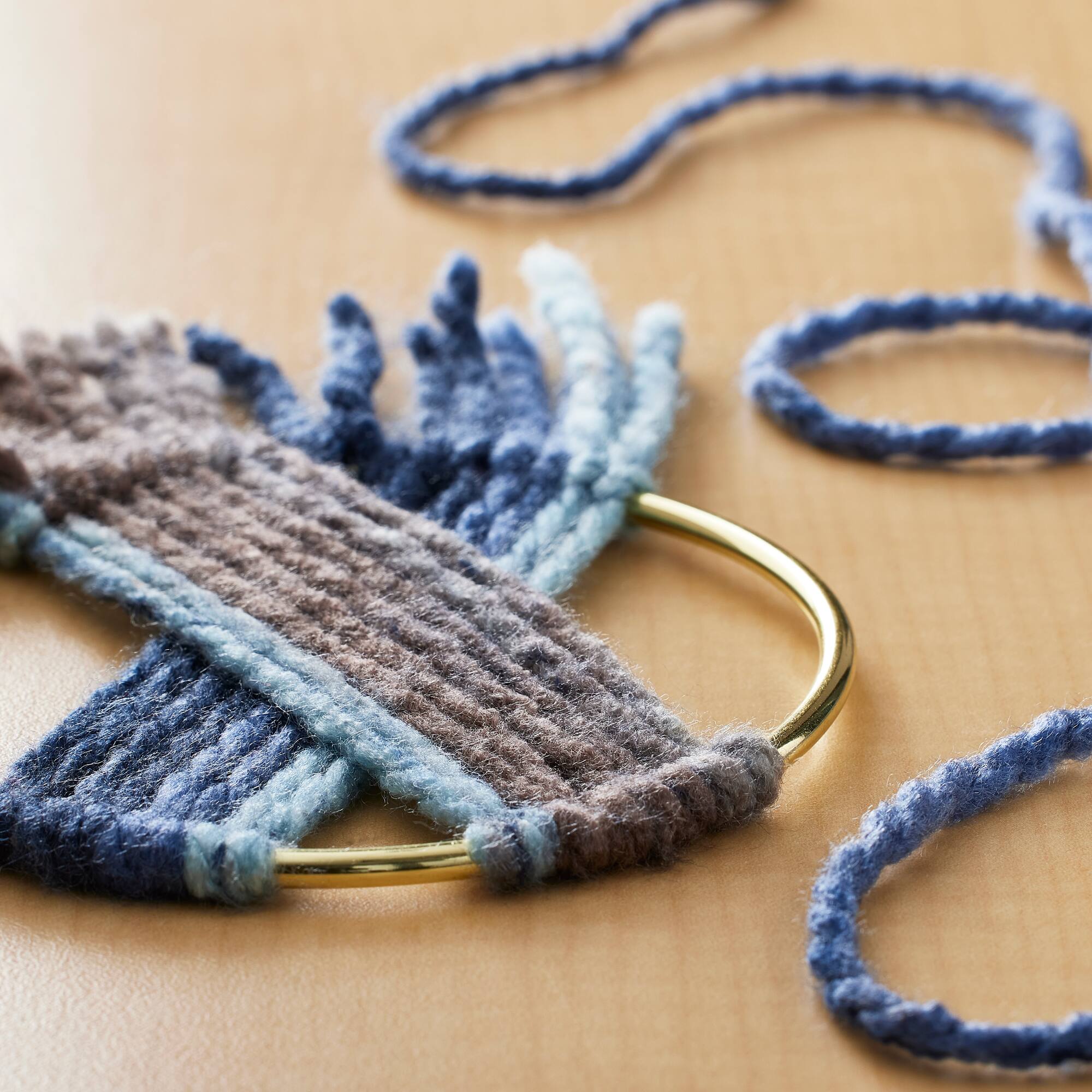 Macramé Brass Ring by Loops & Threads